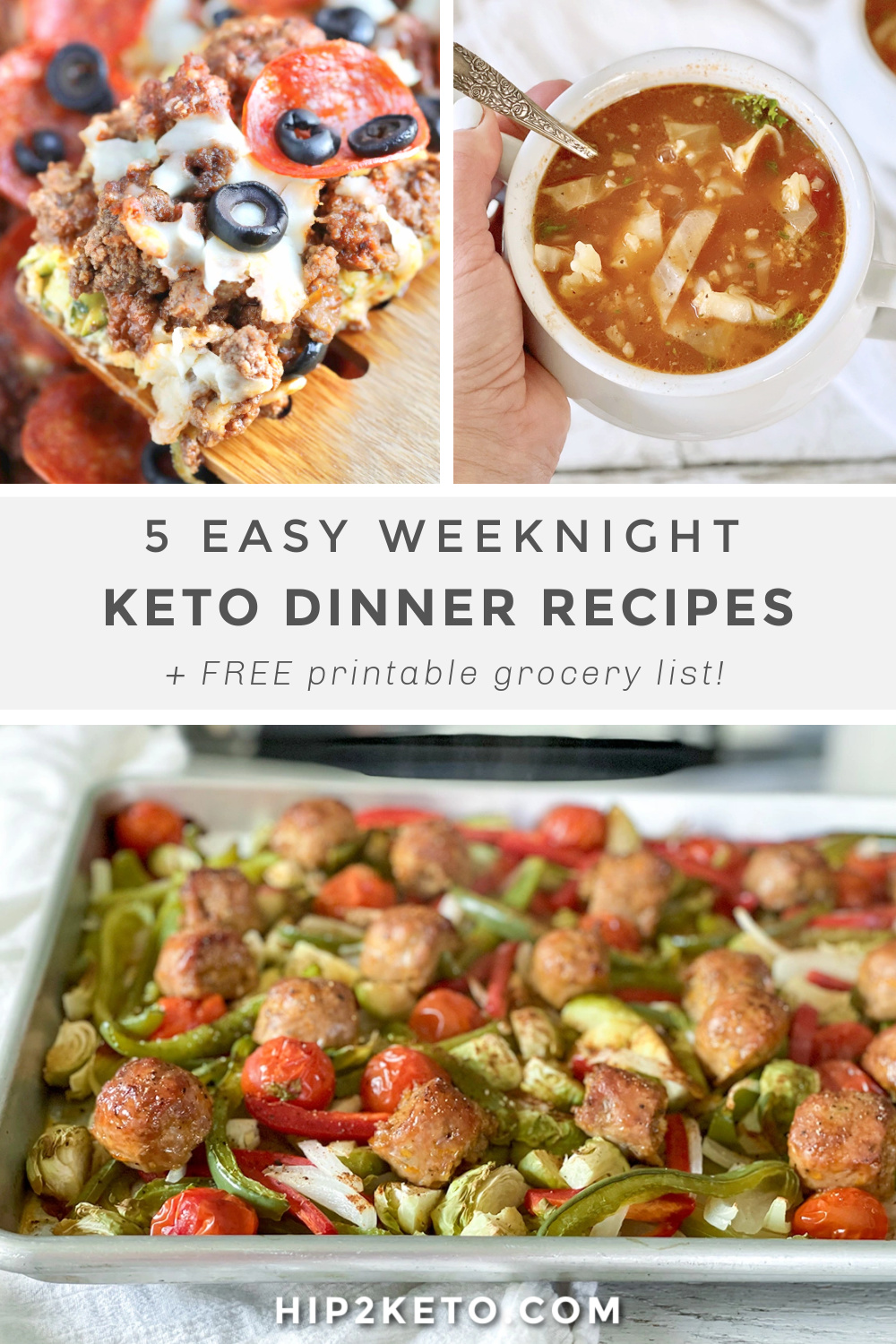 Keto Meal Plan: 5 Easy Weeknight Dinner Recipes & Printable Grocery List