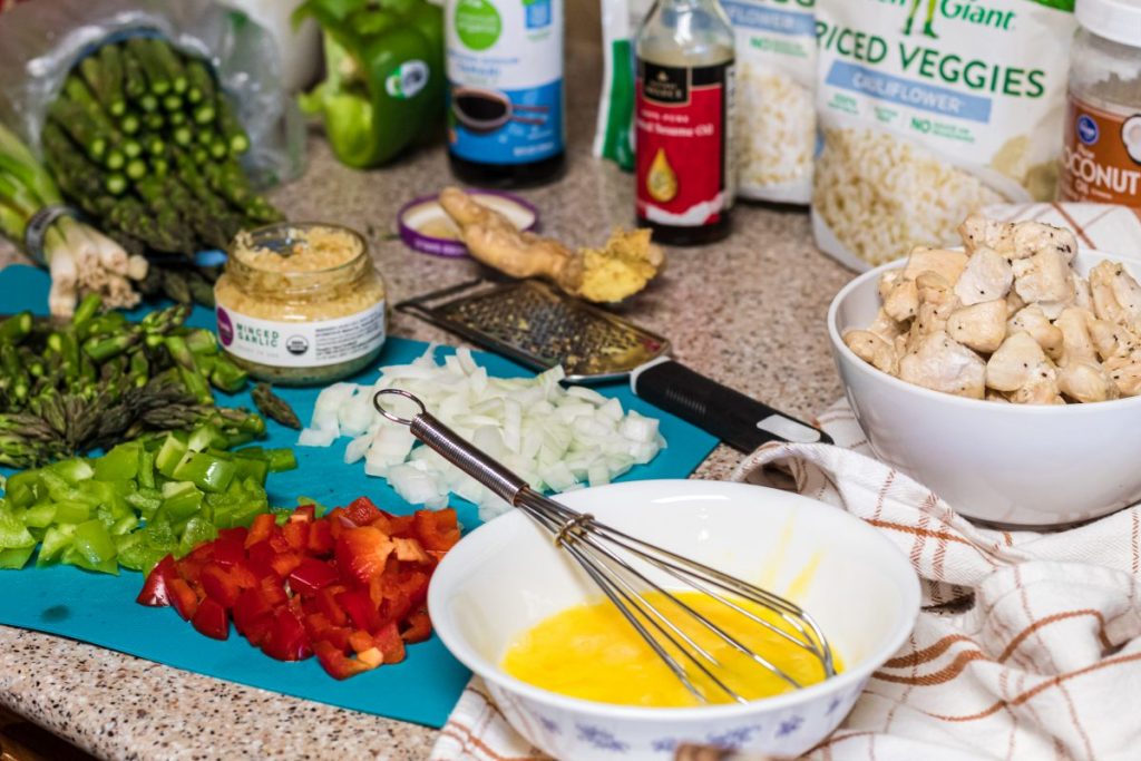 ingredients for cauliflower fried rice