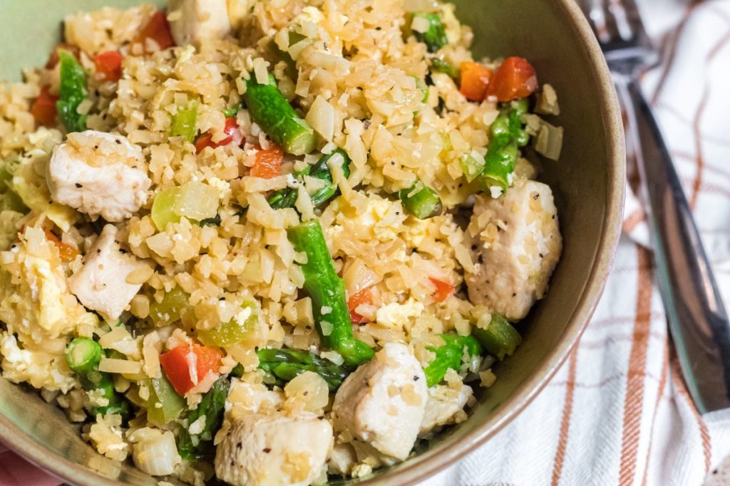 Bowl of cauliflower fried rice