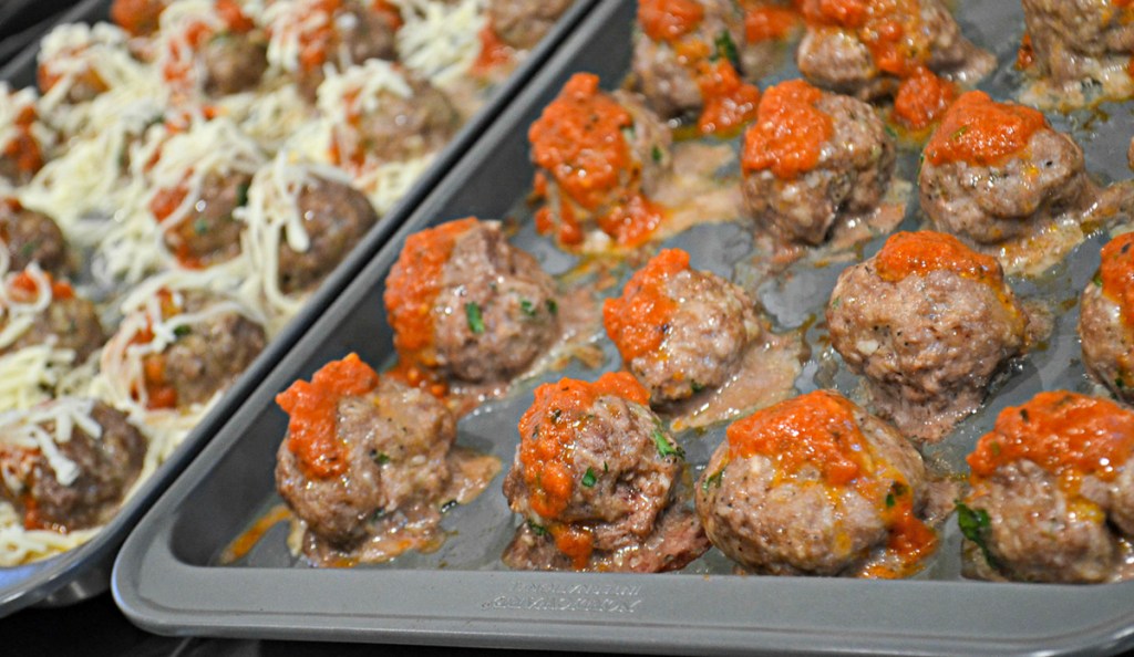 meatballs on a pan