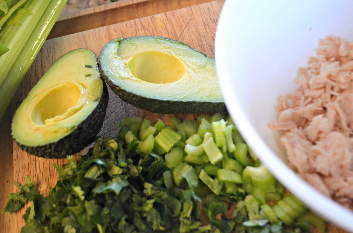 ingredients for making avocado chicken salad