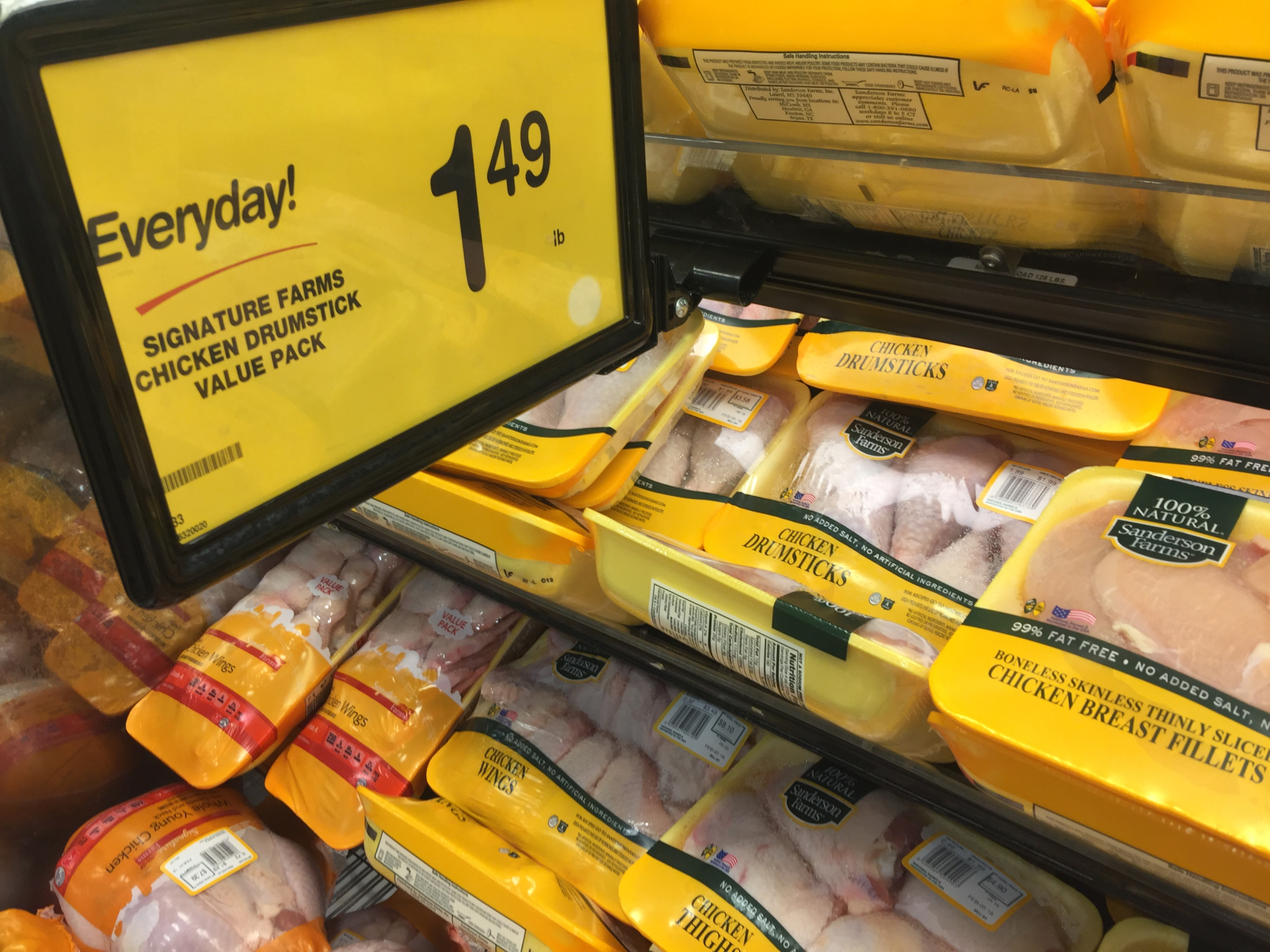 package of chicken drumsticks the cheapest meat on sale