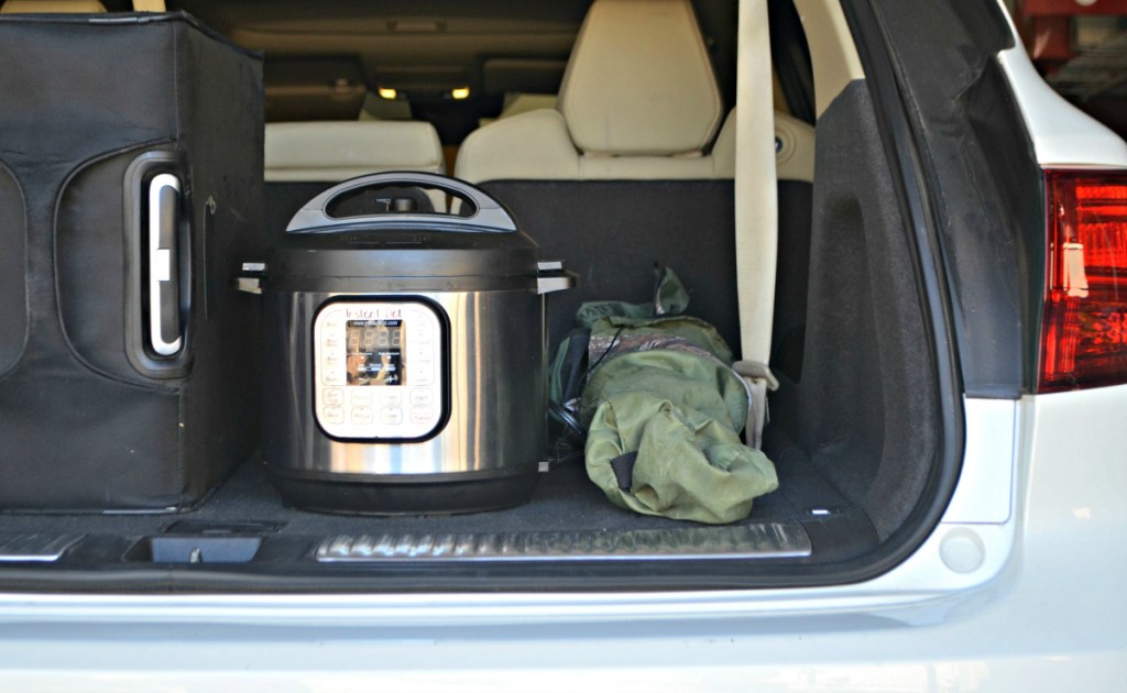 instant pot in trunk of car