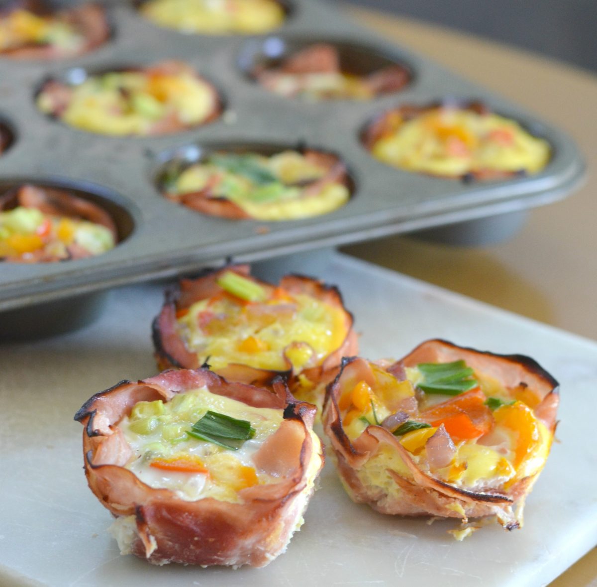 Baked Egg Ham and Cheese Cups GrabandGo Keto Breakfast Recipe