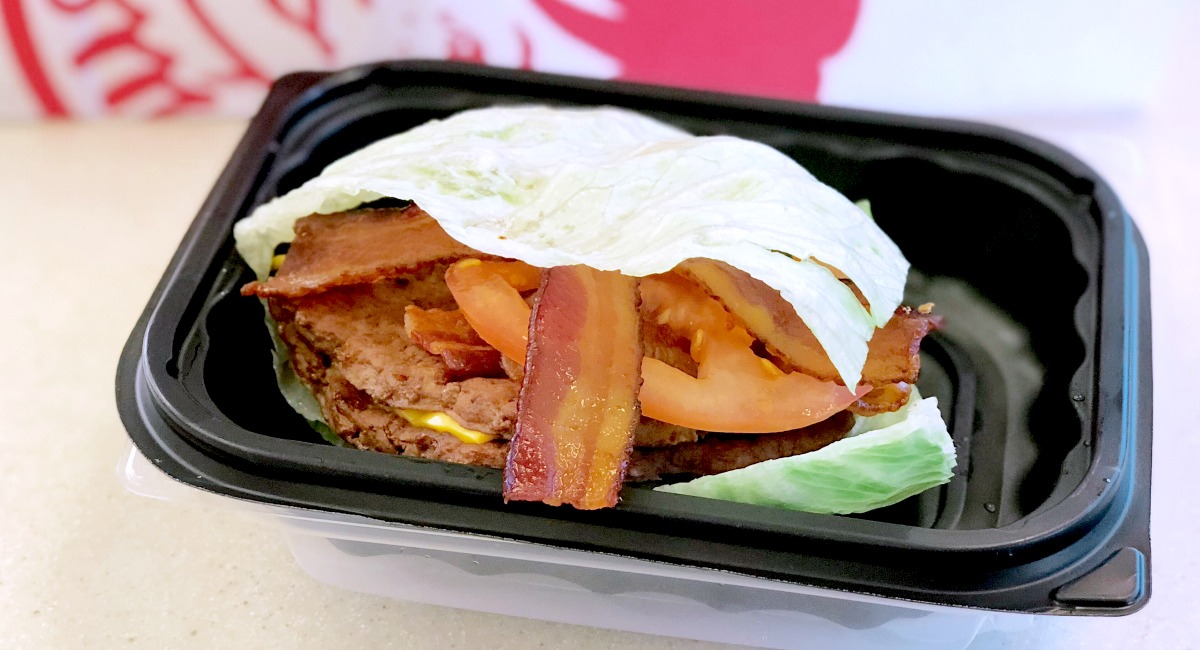 keto lettuce wrapped burger from wendy's