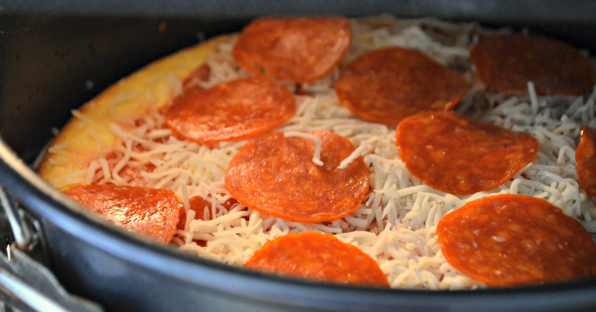 This delicious deep dish keto pizza recipe is made in a spring form pan!
