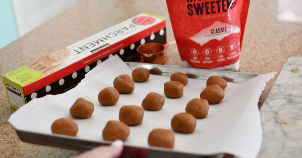 rolling dough into balls