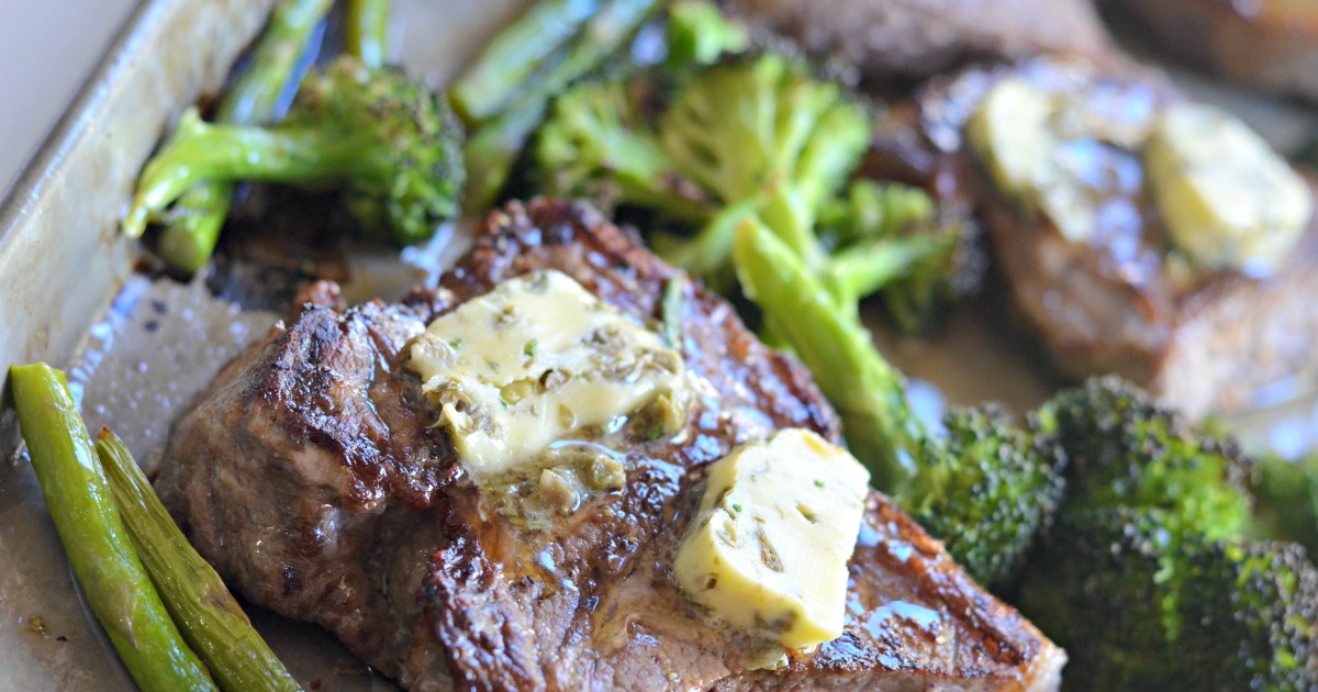 best keto shopping tips for finding meat – steak and butter with broccoli