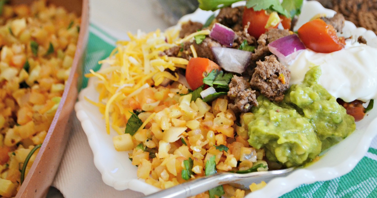 Keto Burrito Bowl with Cauliflower Cilantro Lime Rice