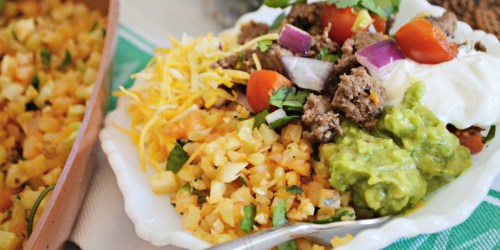 Keto Burrito Bowl with Cauliflower Cilantro Lime Rice