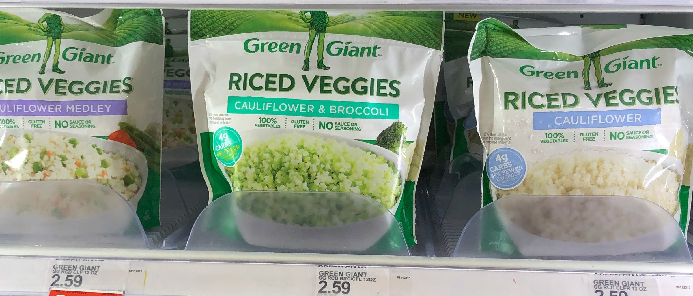 green giant riced veggies are available in the freezer section
