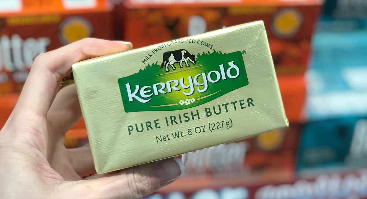 holding Kerrygold butter non fat free food