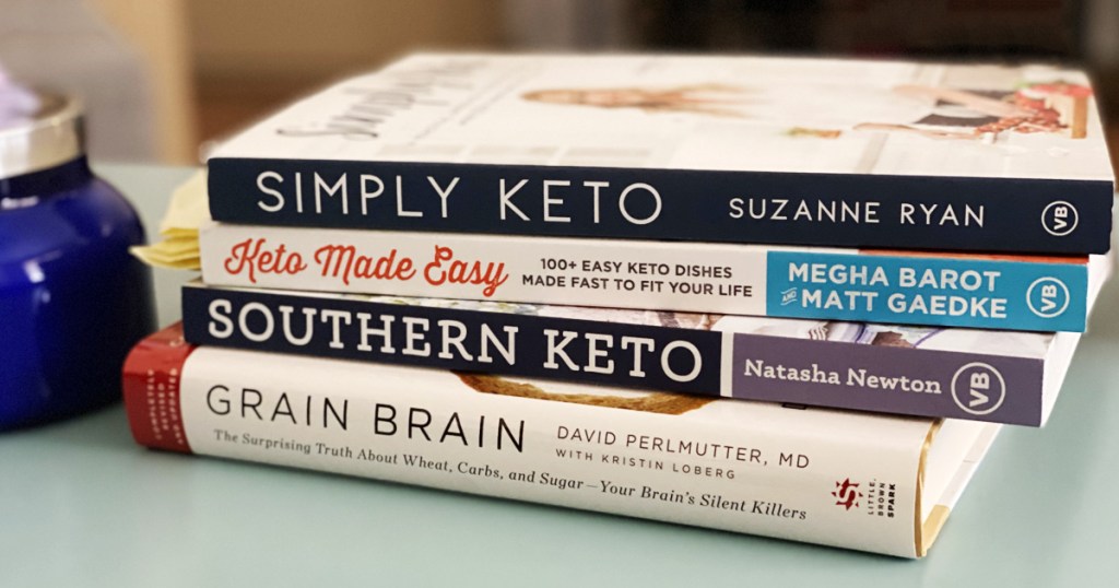 stack of keto books