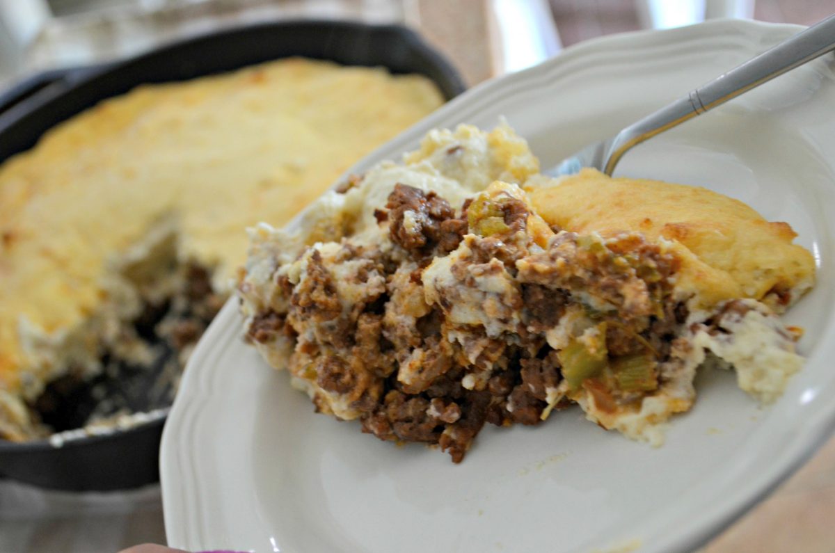 keto shepherd's pie recipe – served on a plate