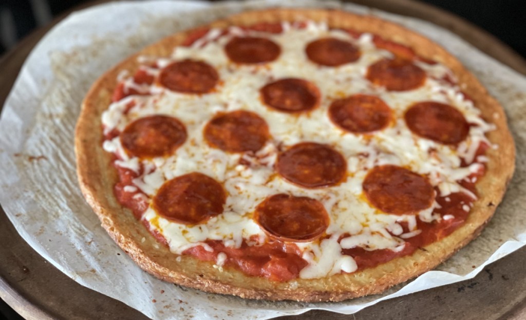 pepperoni best fathead keto pizza crust