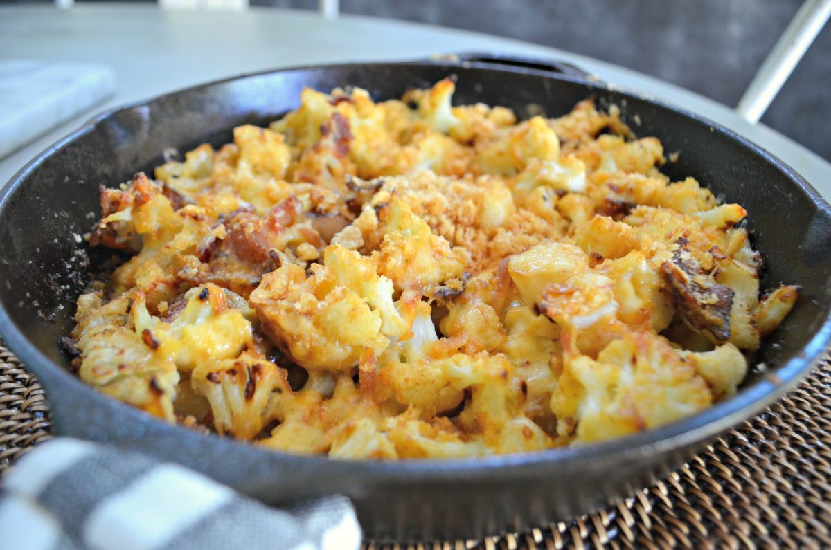 Keto Cauliflower Mac & Cheese – cooked and delicious in the pan