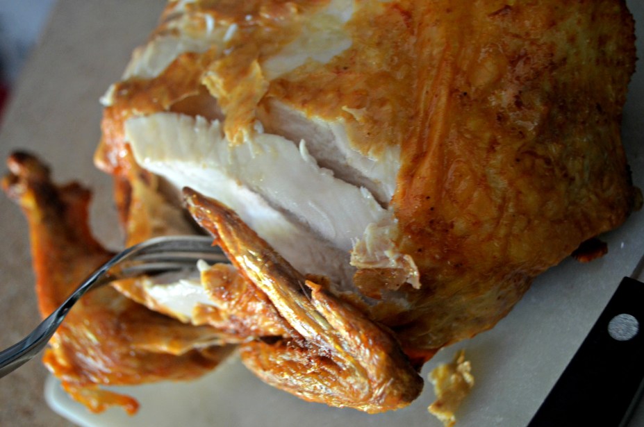 Cook a Whole Chicken in the Air Fryer - Carving the chicken