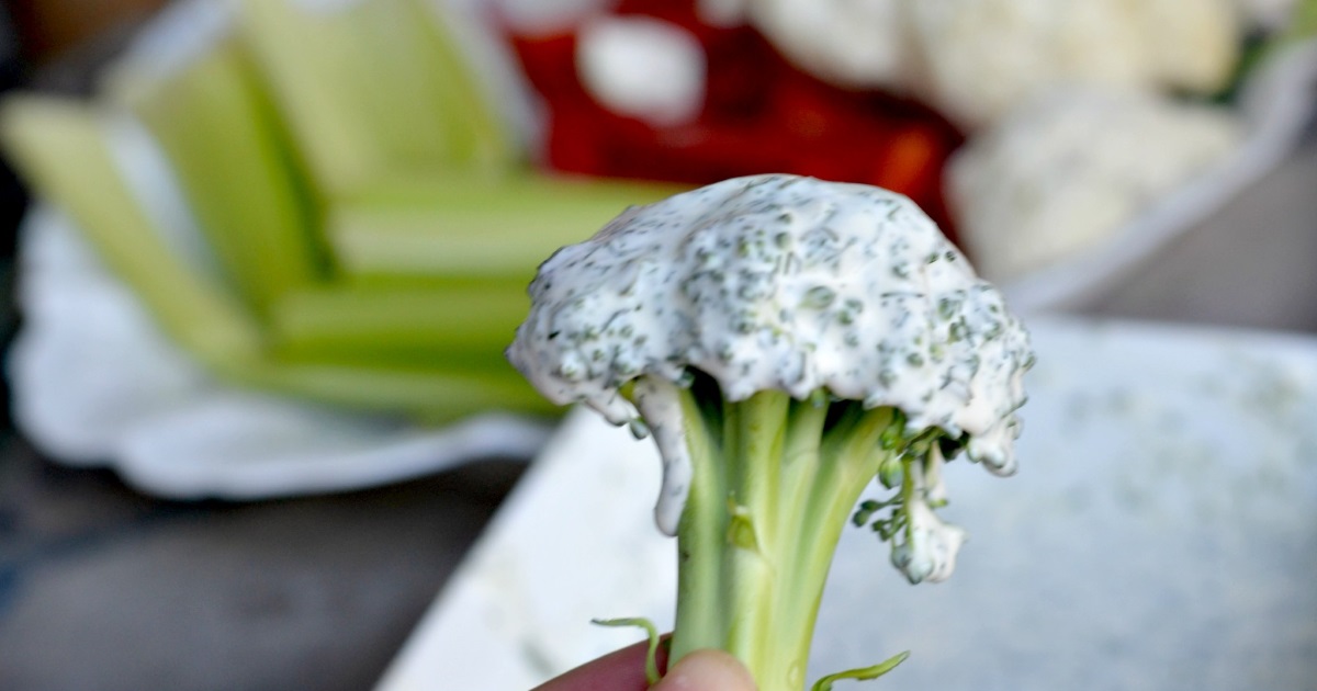 Dill Dip on Broccoli