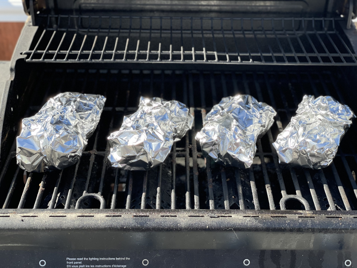 foil packets on a grill 