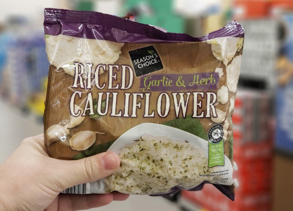 best keto finds at aldi includes riced cauliflower