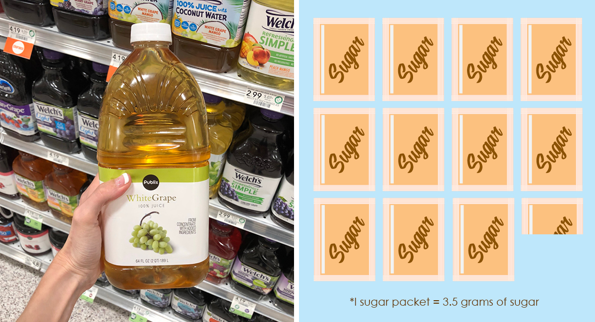 foods with hidden sugar and keto options — publix grape juice sugar packet comparison
