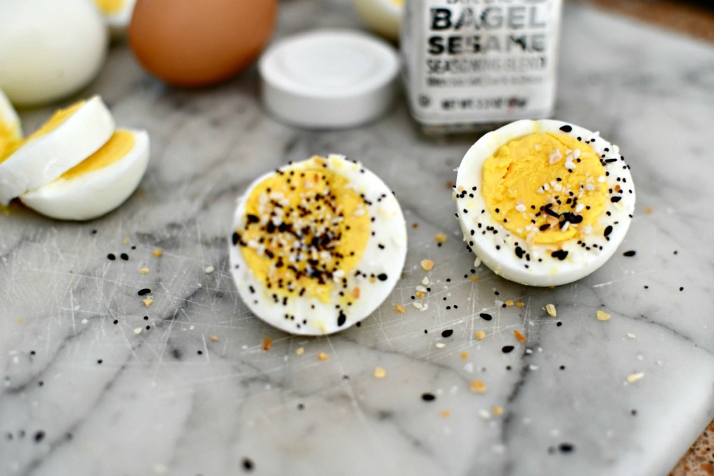 hard-boiled egg with everything but the bagel seasoning