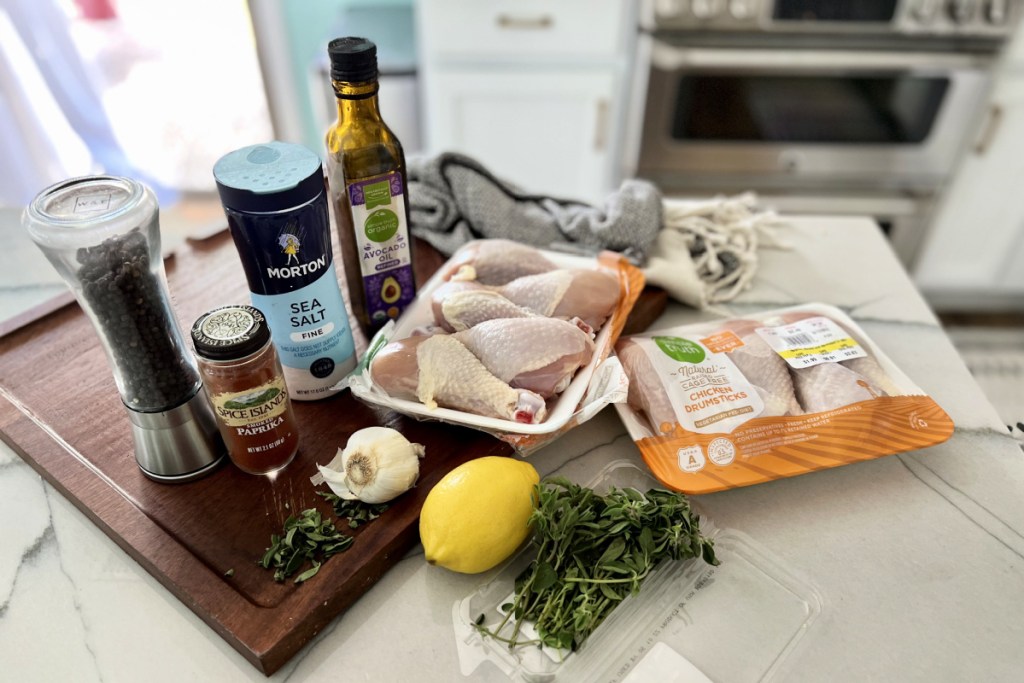 ingredients on counter for chicken marinade