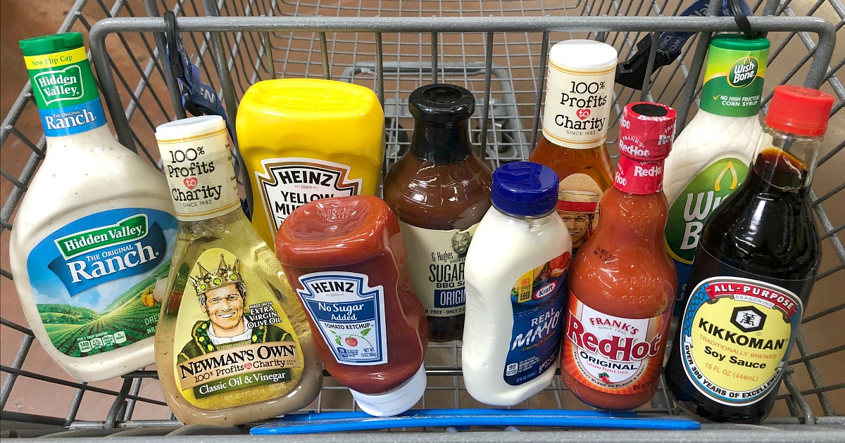 keto condiments in a shopping cart