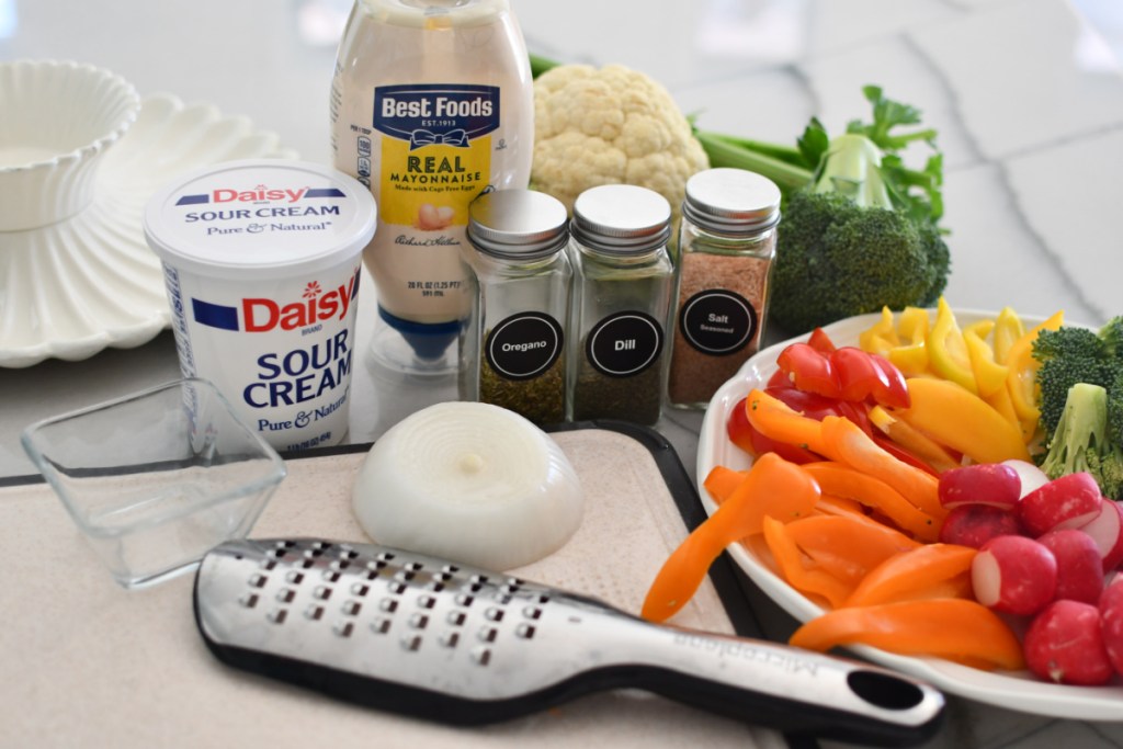 keto dill dip recipe on the kitchen counter 