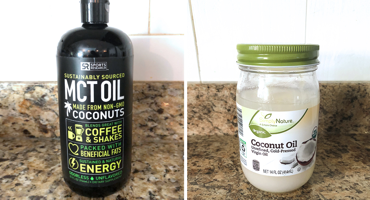 what is mct oil- side by side of oil and coconut oil