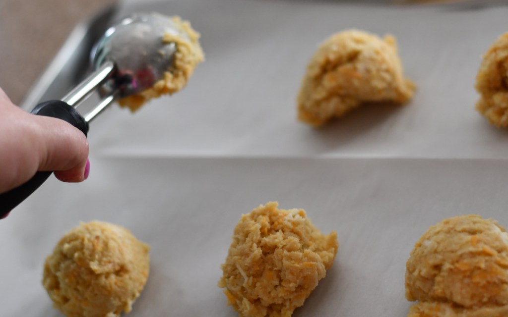 biscuits on baking sheet