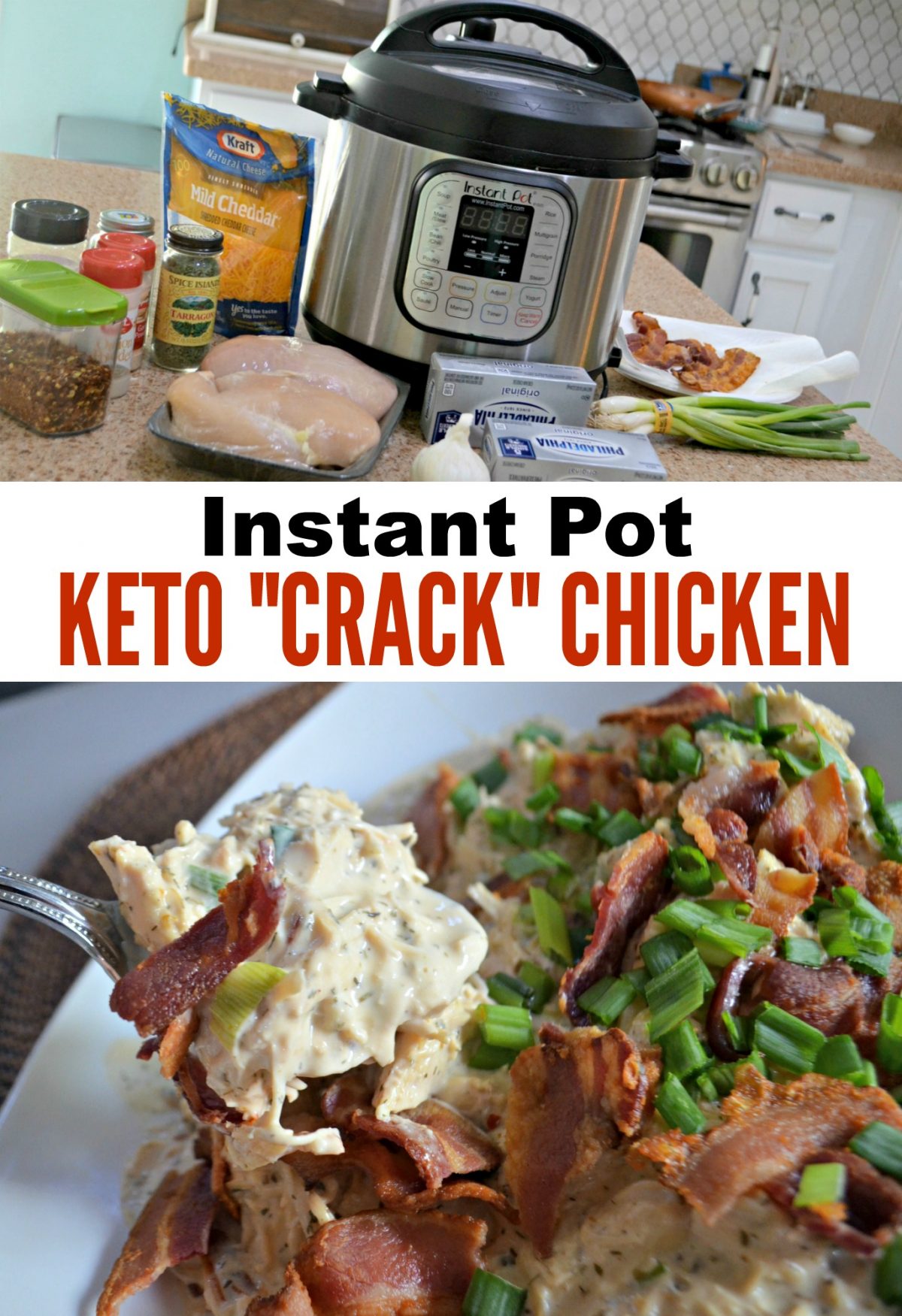 Easy Keto Crack Chicken Recipe - Use the Instant Pot or Slow Cooker!