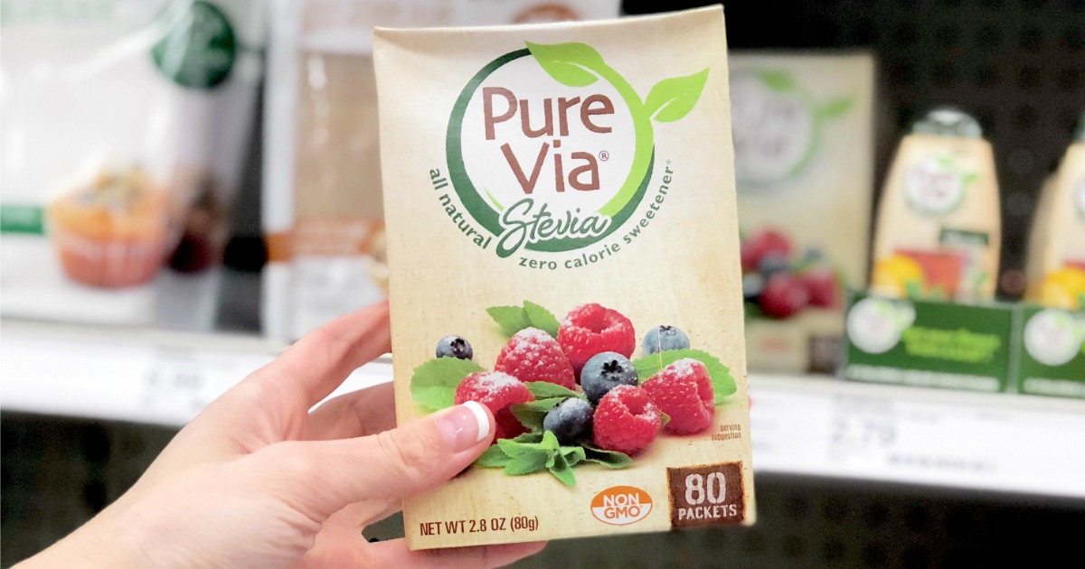 deal pure via stevia sweetener target - packets of sweetener in a box