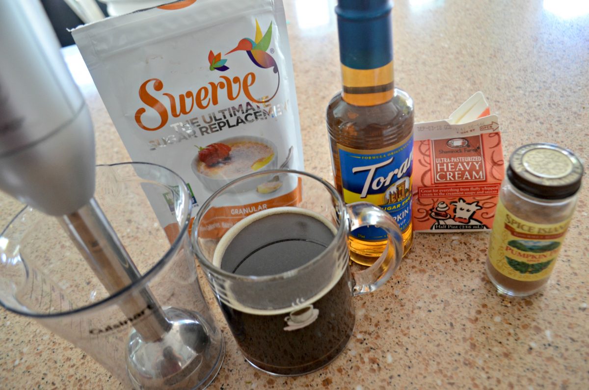 Ingredients for my Starbucks DIY Keto Pumpkin Spice Latte recipe