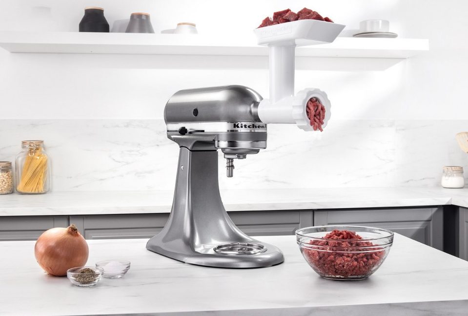 slice and grind meat and cheese with deals like this Kitchenaid meat grinder attachment