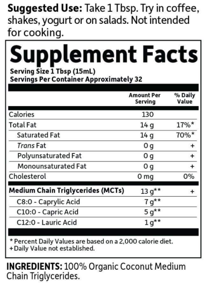 amazon deal organic mct oil – MCT Oil nutritional label