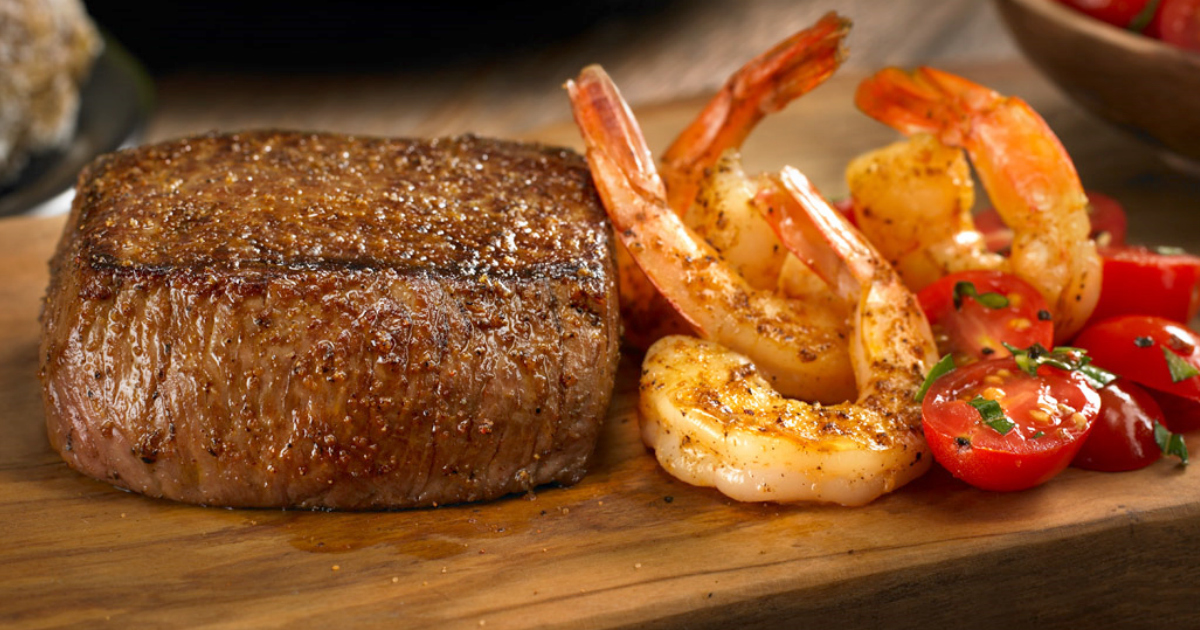 Outback Steakhouse steak and unlimited shrimp