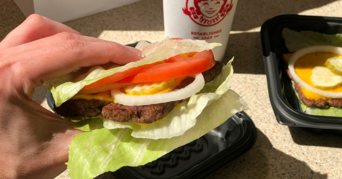 Get a free Wendy's Keto Single Burger like this one every day in September thanks to this Wendy's deal