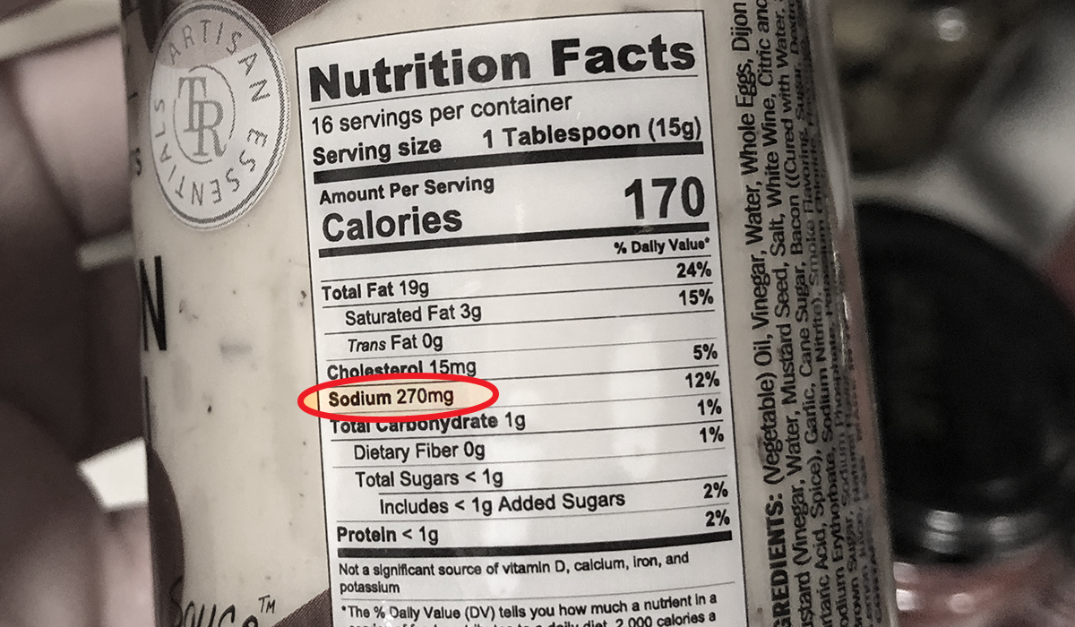 how to read a nutrition label for keto — sodium count on nutrition label