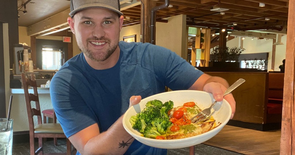 man dining at olive garden