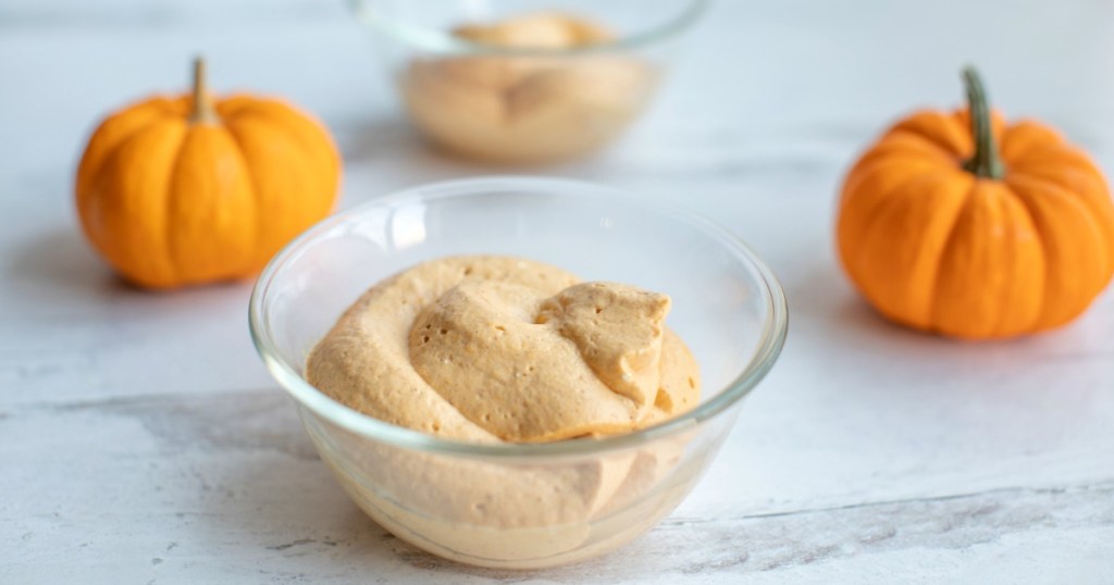 pumpkin mousse in a small dish