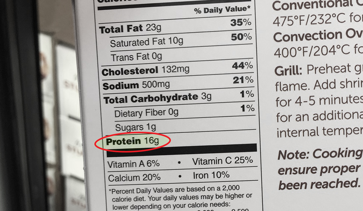 highlighted protein count on nutrition label