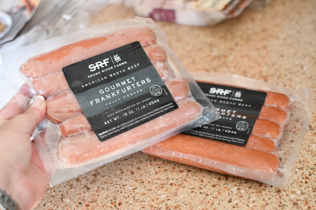 wagyu hot dogs from snake river farms