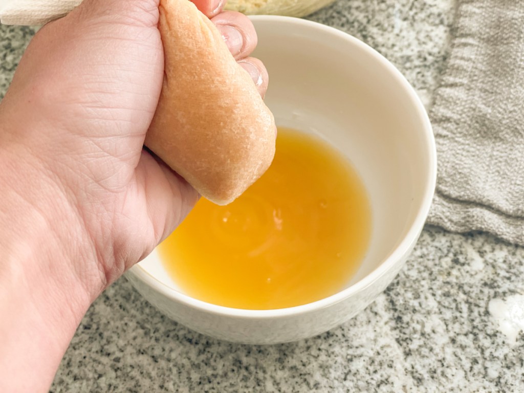 straining pumpkin puree