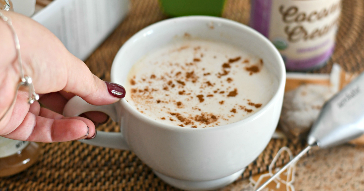 This homemade Keto Chai Tea Latte in a mug tastes better than Starbucks