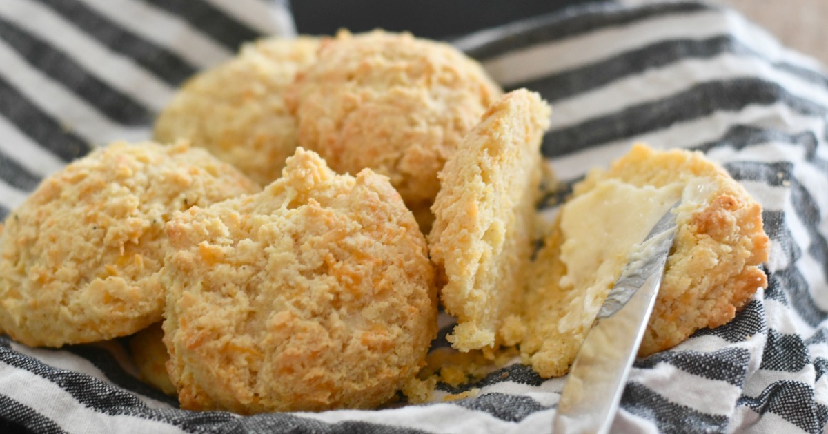 Homemade Keto Biscuits – in a basket