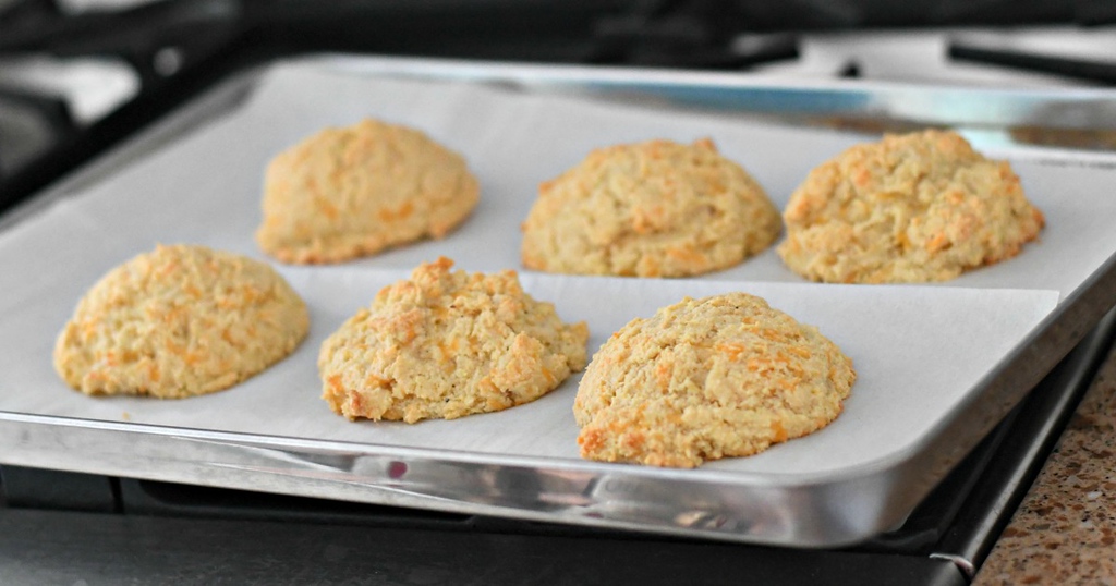 keto biscuits on pan 