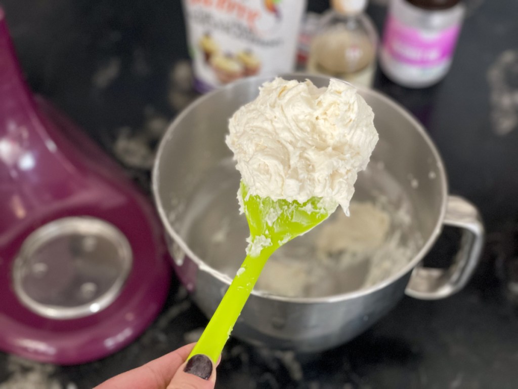 spoonful of cream layer for Keto Chocolate Bark