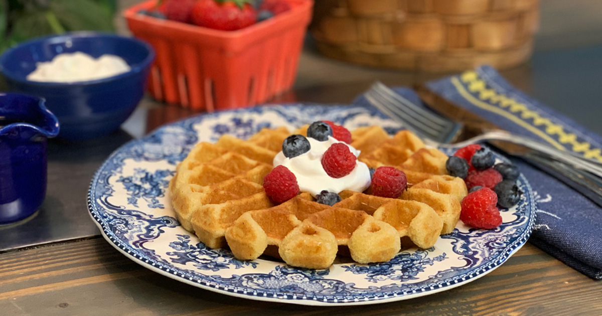 best fast and easy keto waffles - looks pretty on a plate