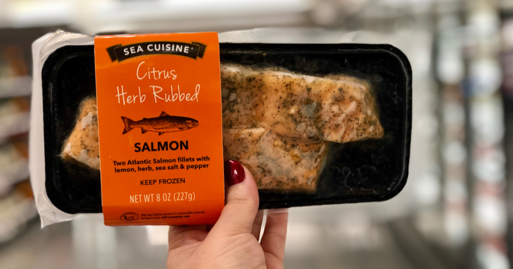 healthiest keto foods include salmon, like this Sea Cuisine Citrus Herb Rubbed Salmon